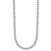 14k White Gold 39 3/4 carat Lab Grown Diamond VS/SI+ G+ Complete Round 22 inch Straight Tennis Necklace